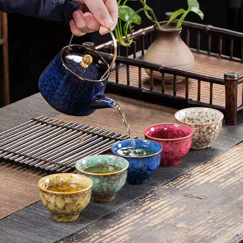 联谊窑变五行茶壶茶具套装家用泡茶器陶瓷杯礼盒装高档实用礼品