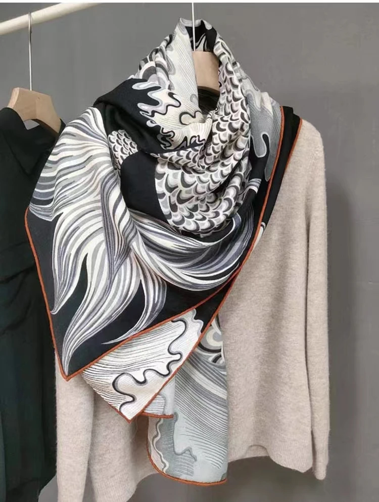 【海妖之马】 132*132气质丝毛围巾 秋冬保䁔办公室披肩时尚百搭