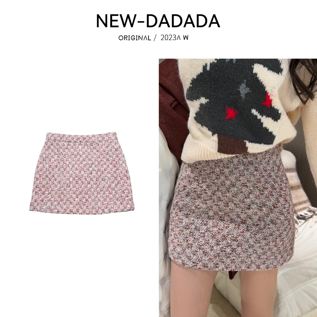 利达 NEW DADADA【红衫奶霜】秋冬时尚修身百搭潮流显瘦半身裙DQ932