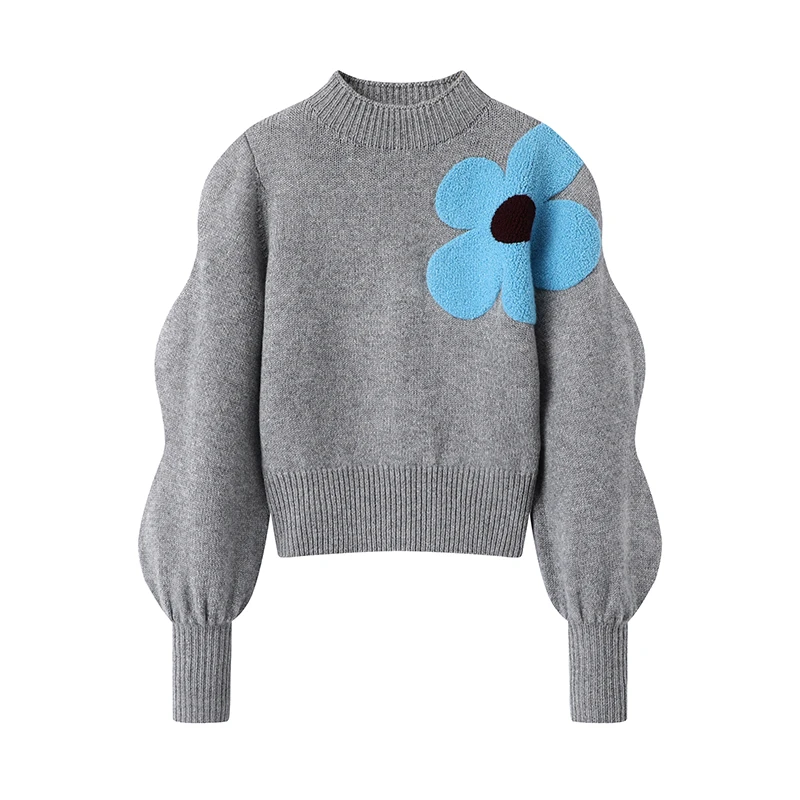 G3119-2024冬季新款时尚百搭设计感套头针织衫女