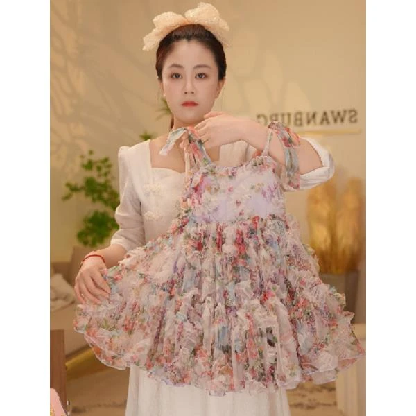 【Y.zts12】新款夏季女童女宝无袖夏季日常甜美碎花连衣裙公主裙