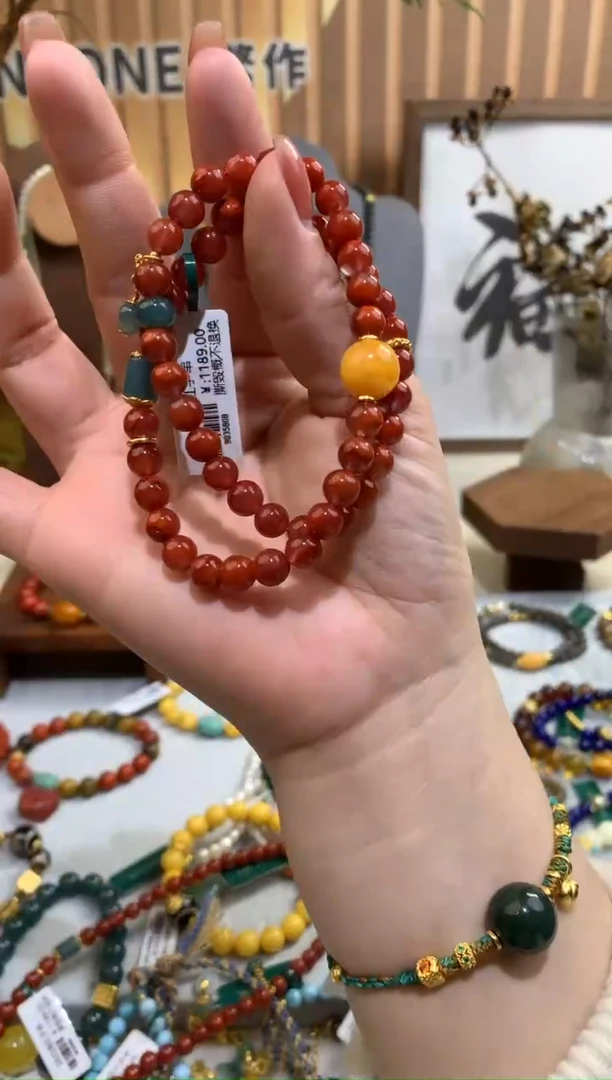 【闪购商品】南红玛瑙手串银S925镶嵌手串