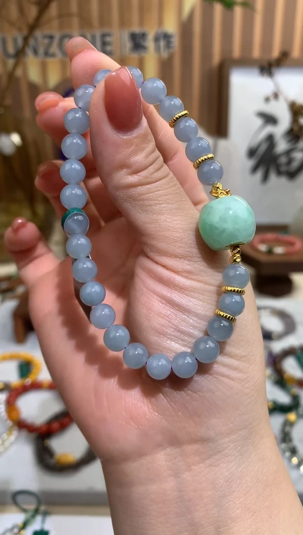 【闪购商品】翡翠手串银S925镶嵌手串