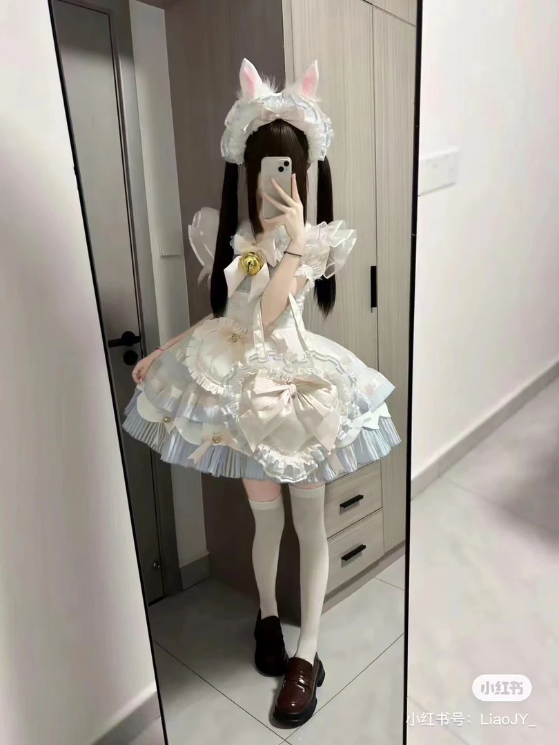 舒芙蕾可爱小猫风Lolita洛丽塔女仆装轻洋装现货