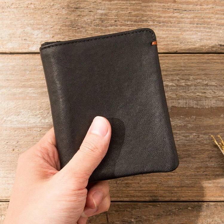 真皮钱包男短款竖款软 手工男士钱包女青年 头层牛皮复古超薄皮夹