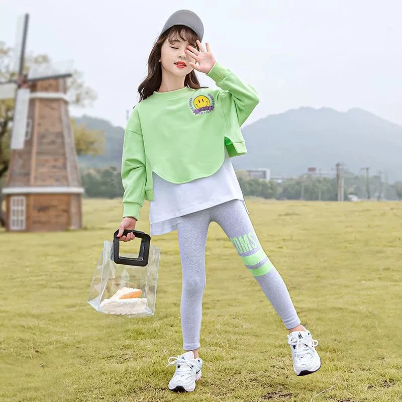 女童秋装休闲洋气套装中大童2025韩版小女孩春秋新款时髦两件套潮