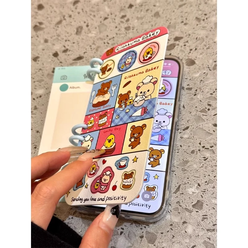 翻盖笔记本轻松熊适用苹果15手机壳新款iPhone16小众14高级13/12