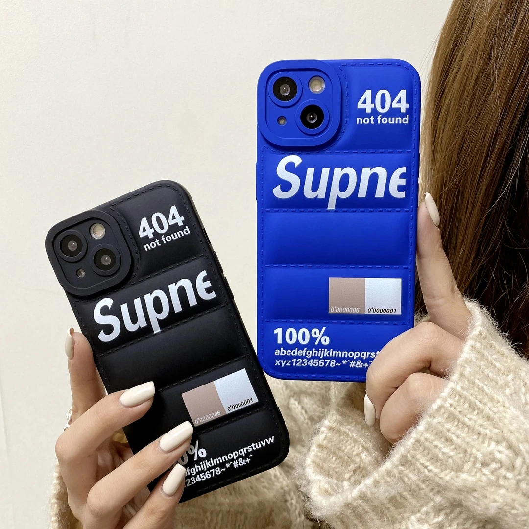 个性简约羽绒服适用苹果16手机壳iPhone15潮牌14男女13全包12防摔