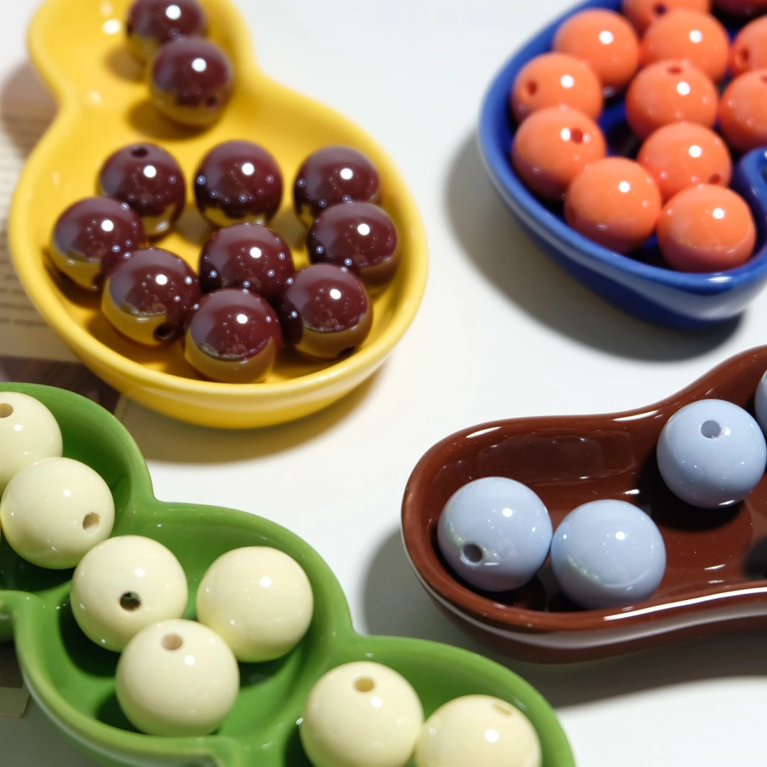 16mm直孔糖豆多色DIY手工串珠散珠配件手机链车挂钥匙链耳环饰品