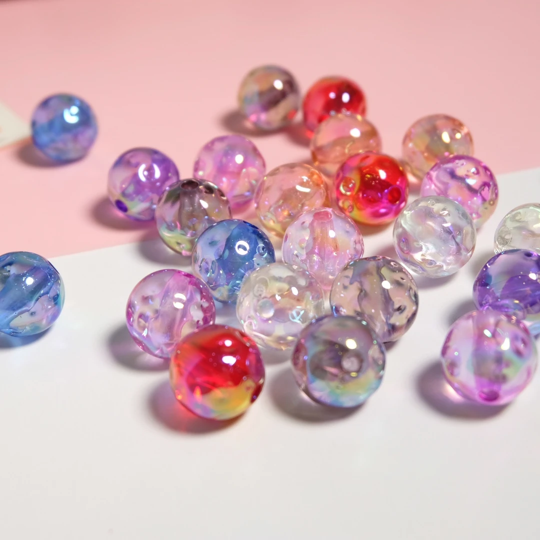 16mm陨石圆珠DIY手工串珠手机链散珠车挂钥匙链博主手作直孔多色