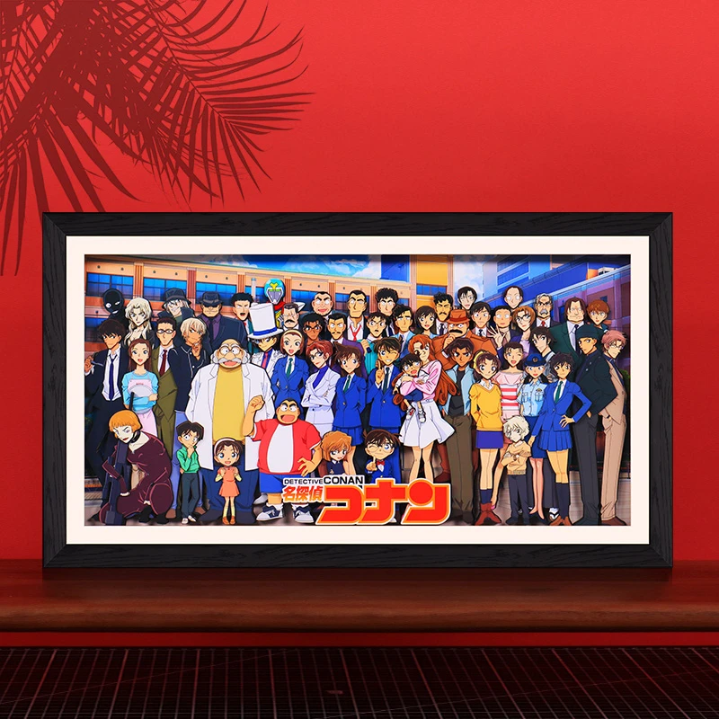 名侦探柯南小全家福挂画动漫手工立体装饰画客厅手办摆件精致礼物