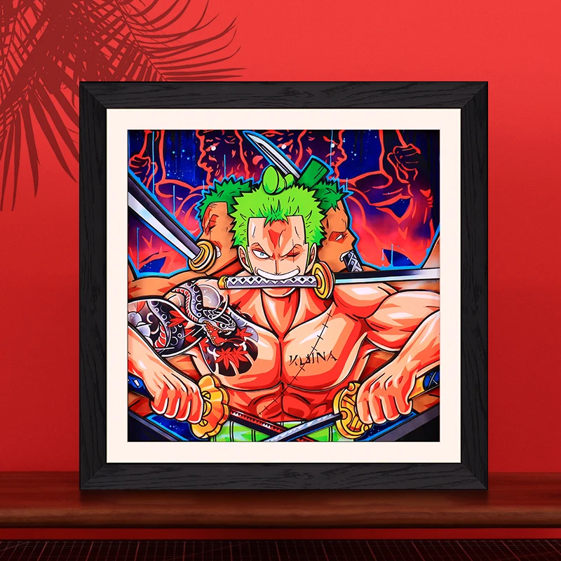 海贼王 三刀流索隆 电竞房 手办礼物 男友生日礼物 动漫立体画