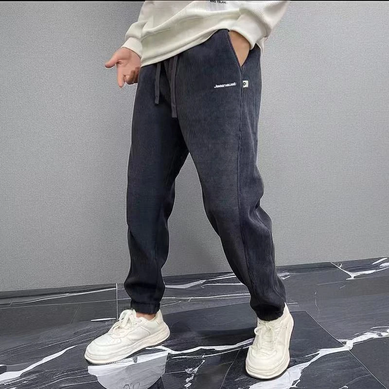 男款秋冬长裤灯芯绒加厚卫裤束脚160小个子潮流高端轻奢潮男