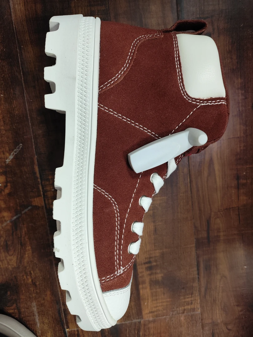 斯酒红色复古经典松糕帆布鞋 大梨子506