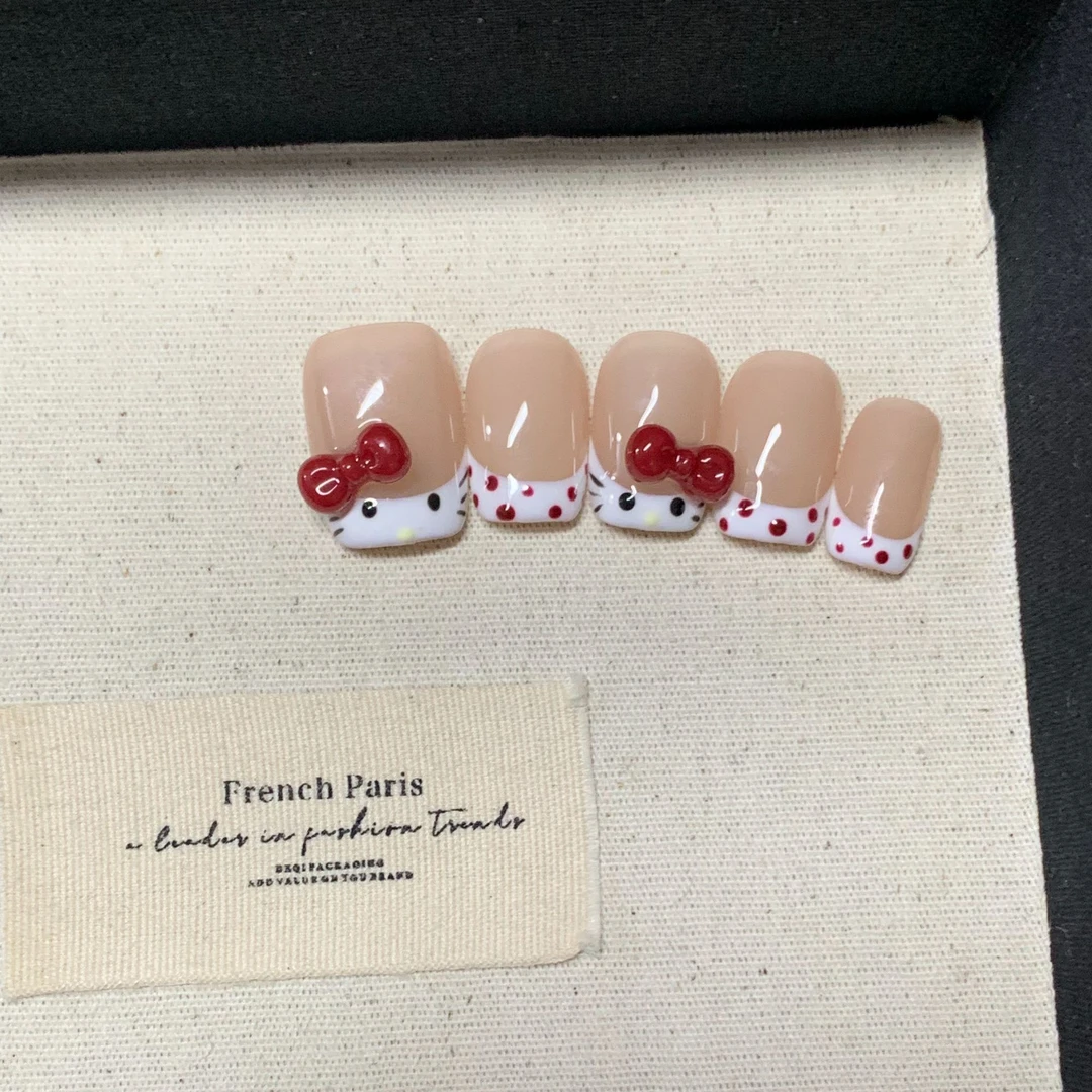 （预）可爱KT纯手工穿戴甲L103（9种甲型可选）