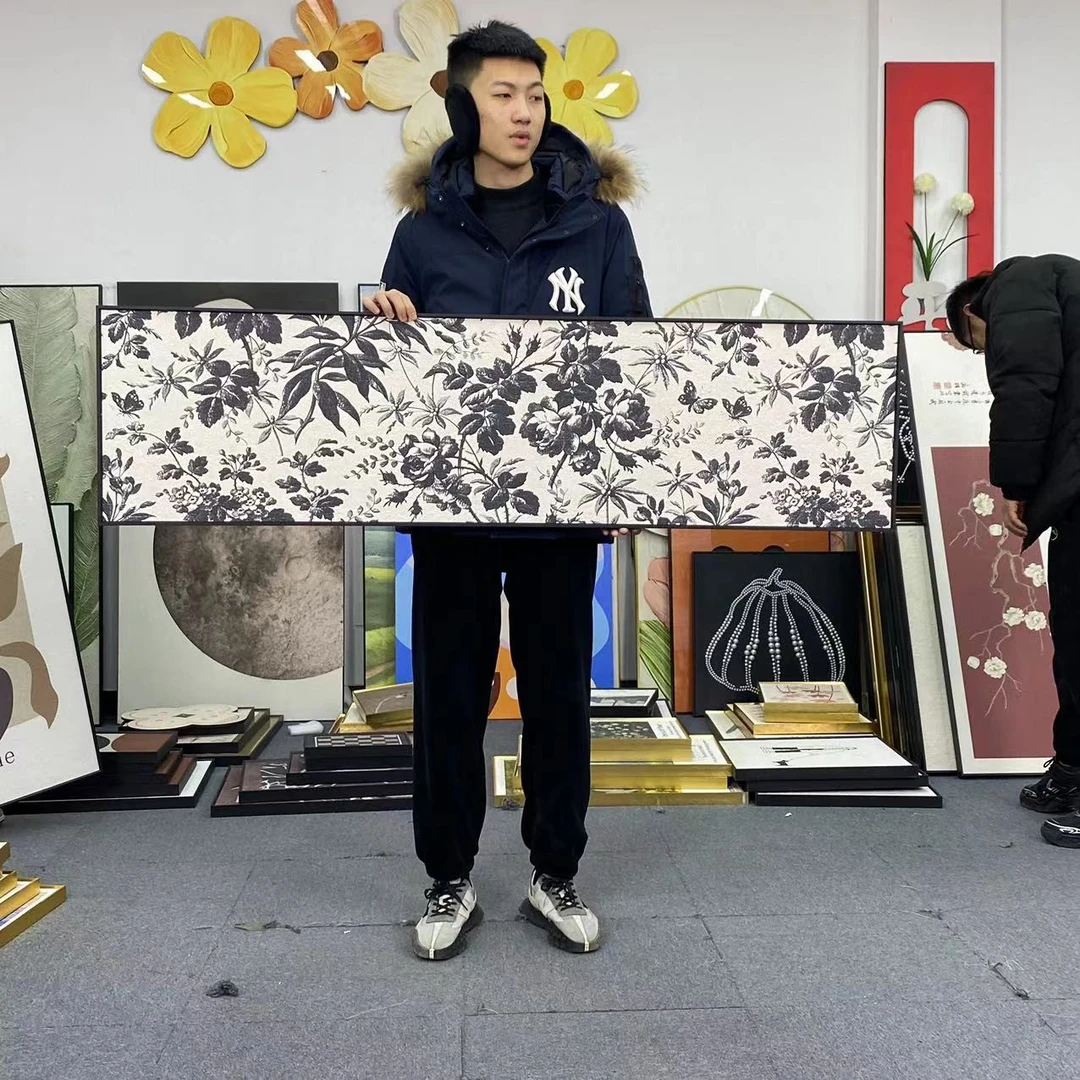 美式复古怀旧艺术高级感餐厅挂画客厅卧室床头挂画植物花卉40150