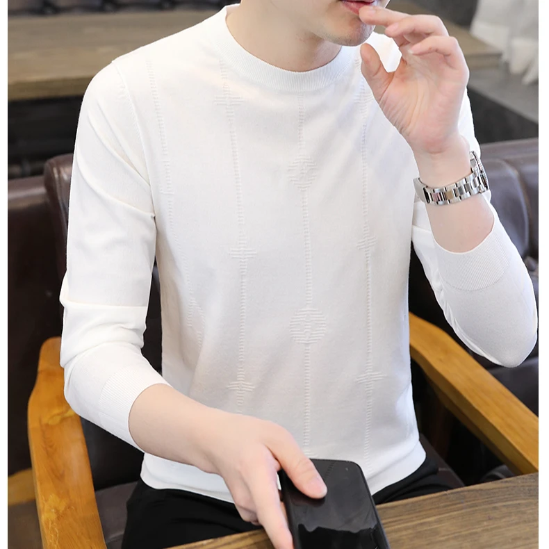 【源头厂家】男士针织衫春秋款长袖圆领毛衣休闲百搭时尚打底针织衫