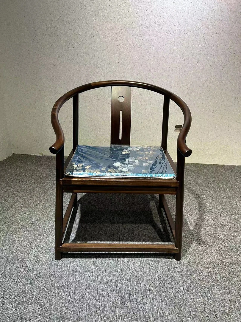 胡桃木精品中圈椅休闲家具     新中式禅意书椅实木椅茶椅