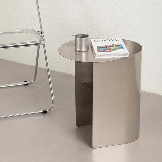 北欧轻奢极简不锈钢边几简约现代沙发置物桌子阳台茶几卧室床头柜