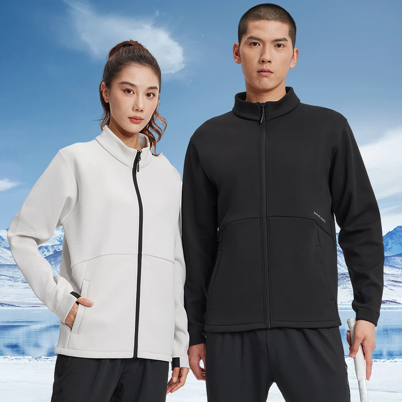 运动外套男士秋冬保暖立领拉链卫衣女防风跑步夹克户外休闲健身服