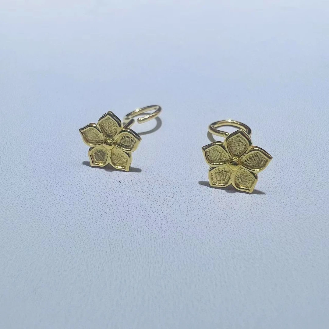5G足金 小五花耳钉 时尚精致简约个性耳饰耳坠 古丽兰