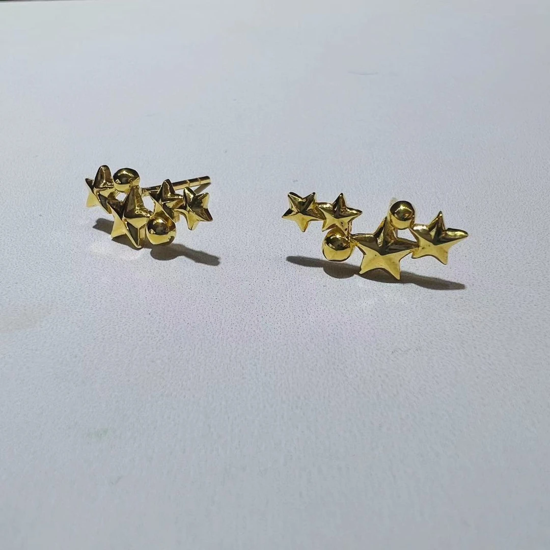 5G足金999 星星耳钉 时尚 百搭经典轻奢简约耳饰礼物 古丽兰