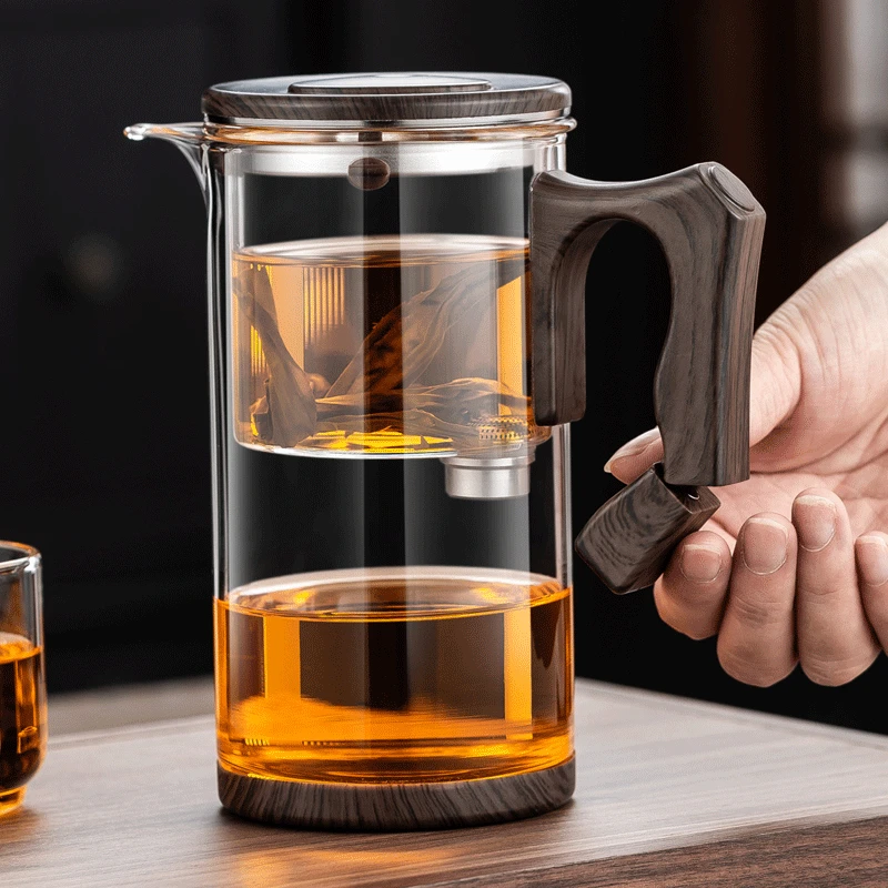 磁吸全玻璃泡茶壶家用玻璃茶壶单壶 泡茶一键过滤飘逸杯 茶水分离