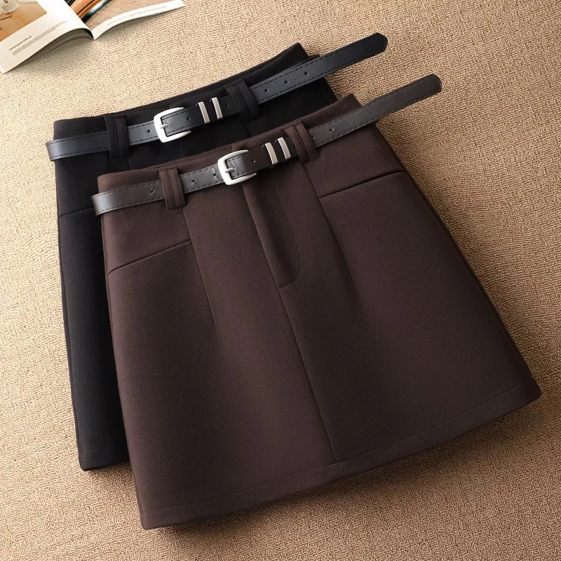 秋冬时尚毛呢气质半身裙