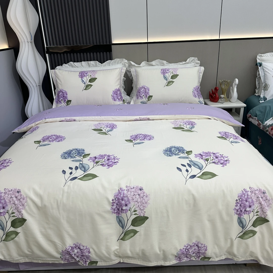 100纯棉设计师款轻奢 长绒棉全棉四件套 -绣球小筑