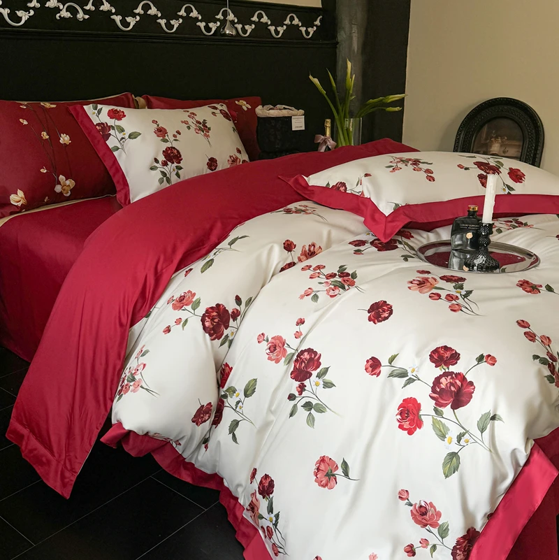 高端定制时尚全棉匹马棉数码印花四件套-米兰