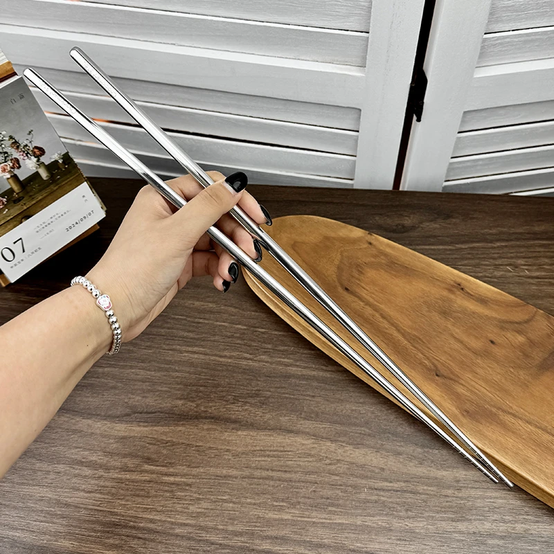 chockmen卓德铭316L不锈钢40cm加长油炸筷子火锅筷炸油条筷重52g