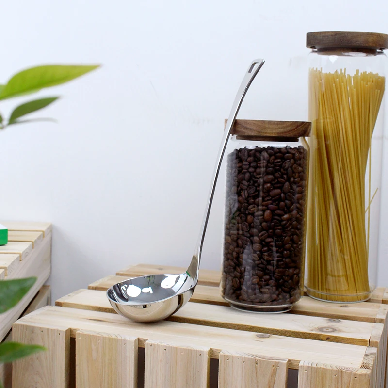 chockmen卓德铭18/10不锈钢带挂孔大汤勺加厚一体成型舀勺家用