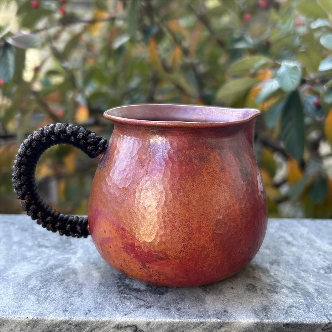 A侧把公道杯200ml（紫铜手工制作）