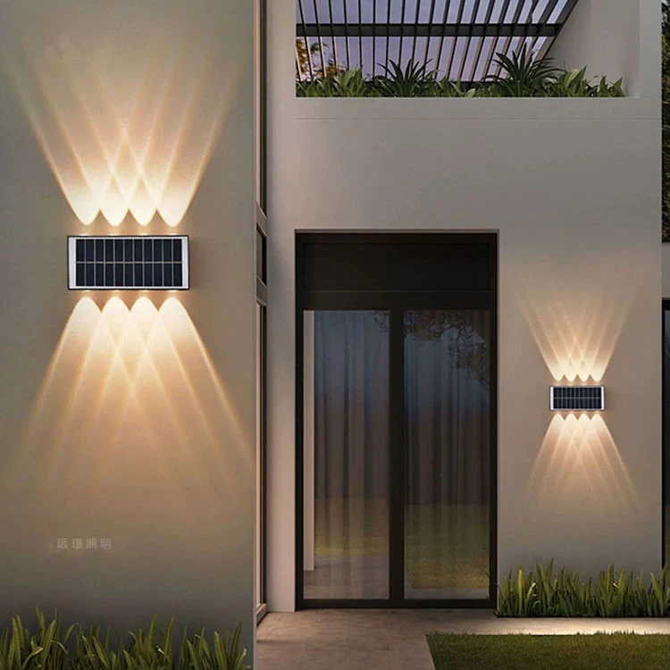 太阳能户外防雨围墙壁灯别墅露台灯花园围墙灯氛围洗墙灯柱子射灯