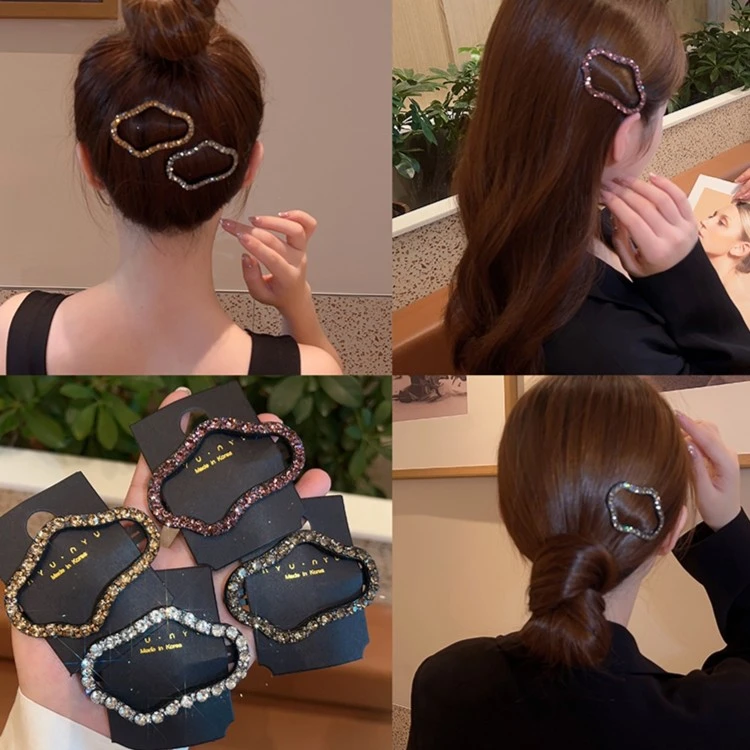 气质水钻云朵bb夹女侧边刘海碎发侧边夹头饰高级感镂空发夹子发卡