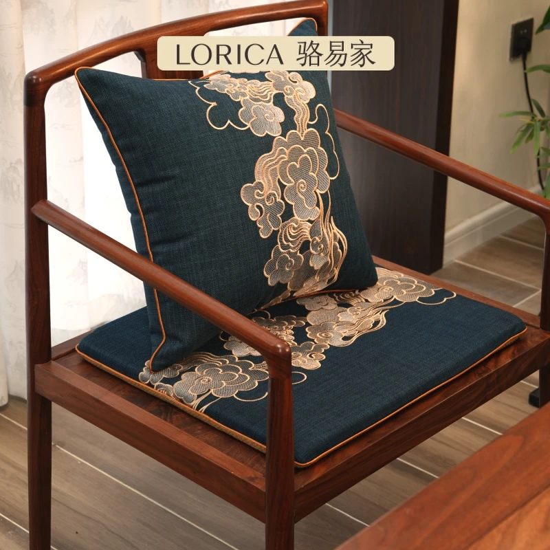 骆易家【祥云锦簇】抱枕新中式禅意刺绣靠枕沙发靠背家用靠垫枕套