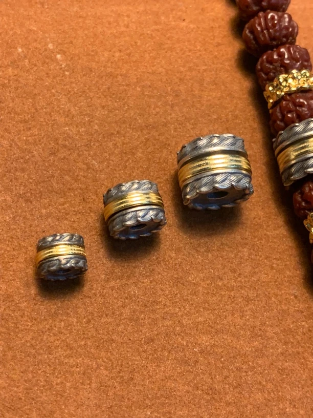 925银银制品 925银镀金羽毛隔珠，可拆分