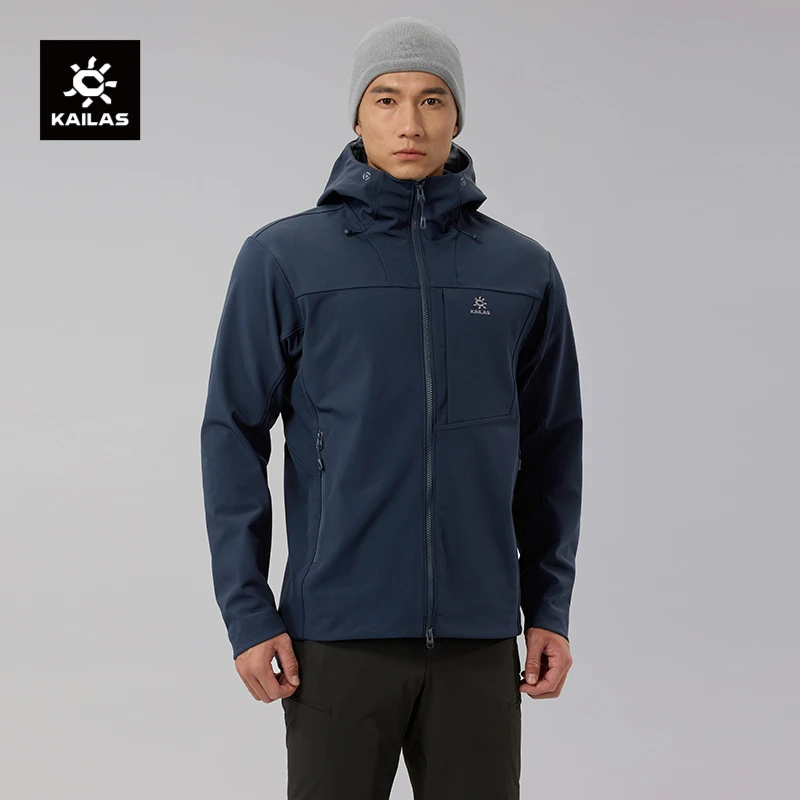 Kailas/凯乐石M8 IC连帽软壳衣防风防泼薄绒保暖户外登山徒步男款