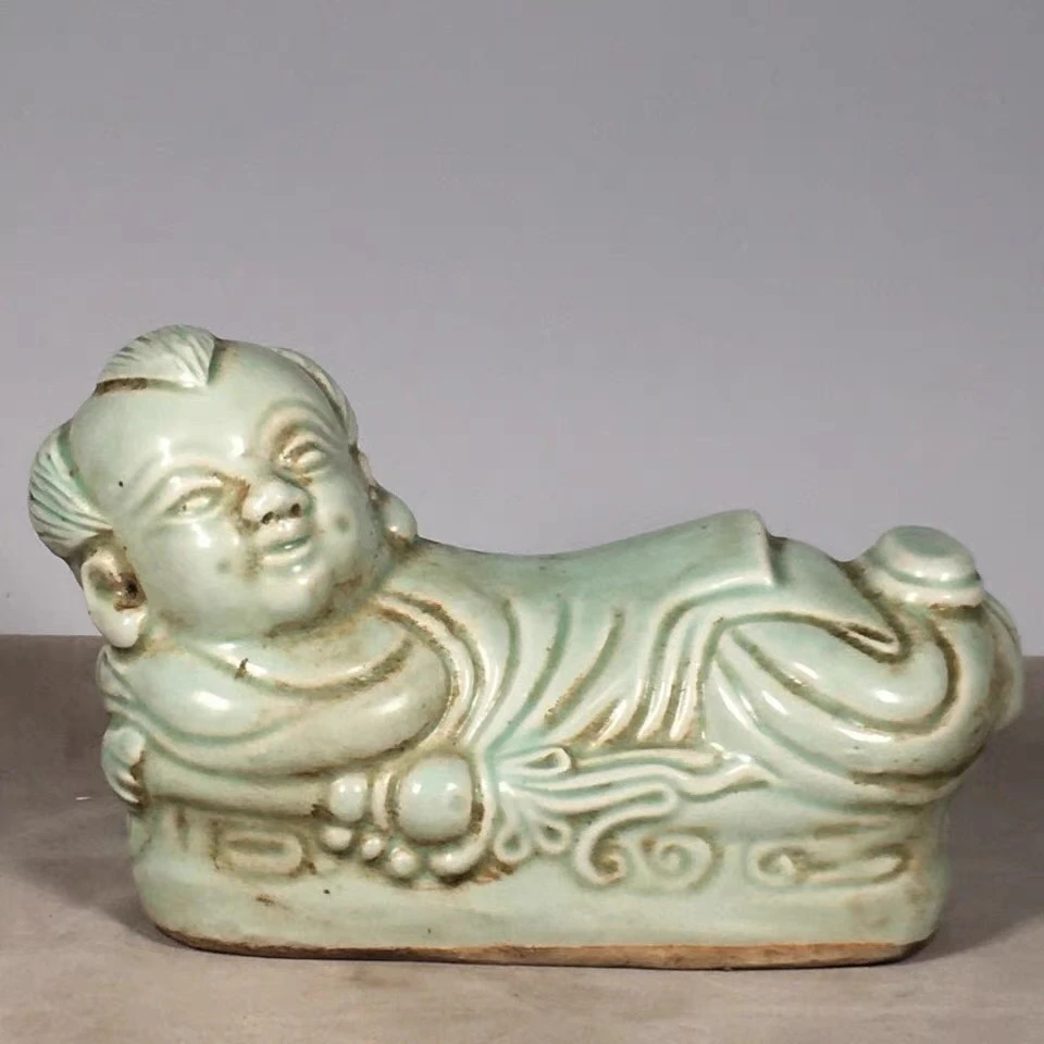 老物件收藏品老窑老瓷器传世收藏品瓷福娃枕全品摆件古玩杂项老货