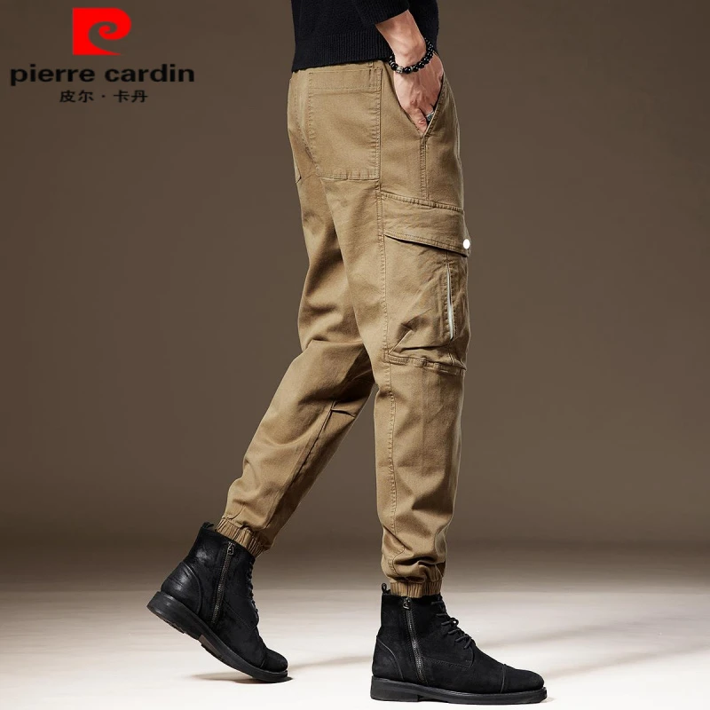 皮尔卡丹高端户外美式多口袋工装裤男士秋季新款宽松束脚休闲裤男