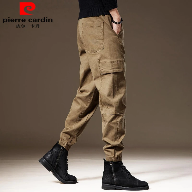 皮尔卡丹高端美式户外耐磨工装裤男士宽松秋季新款复古束脚休闲裤