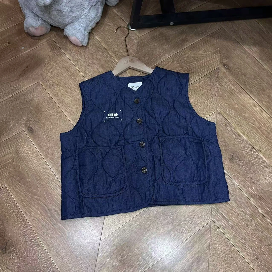 〖姐姐家〗2024冬款儿童纯色百搭洋气时尚马甲yd6637