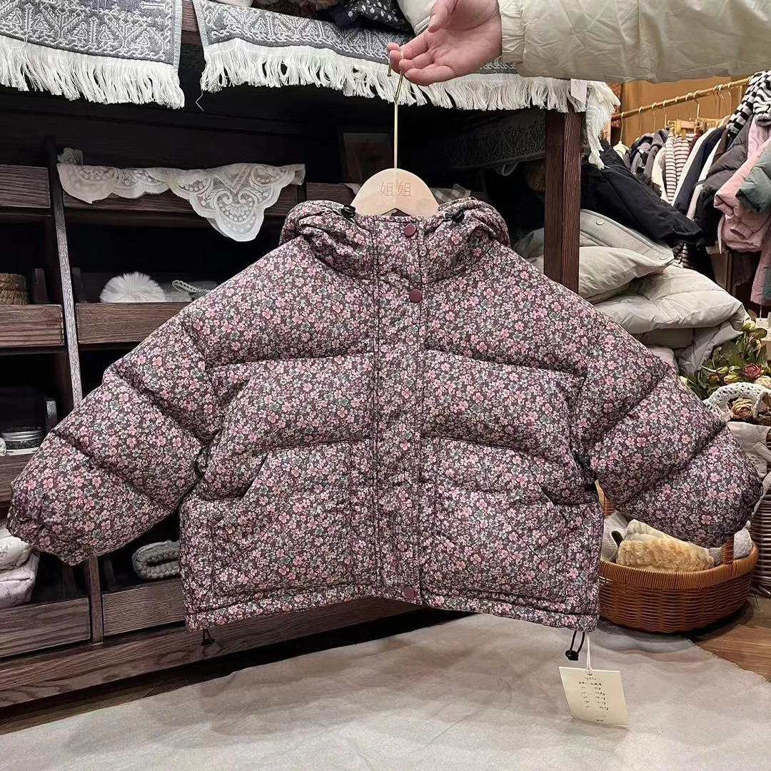 〖姐姐家〗2024冬款儿童新国标90白鸭绒老花羽绒服 sy3550