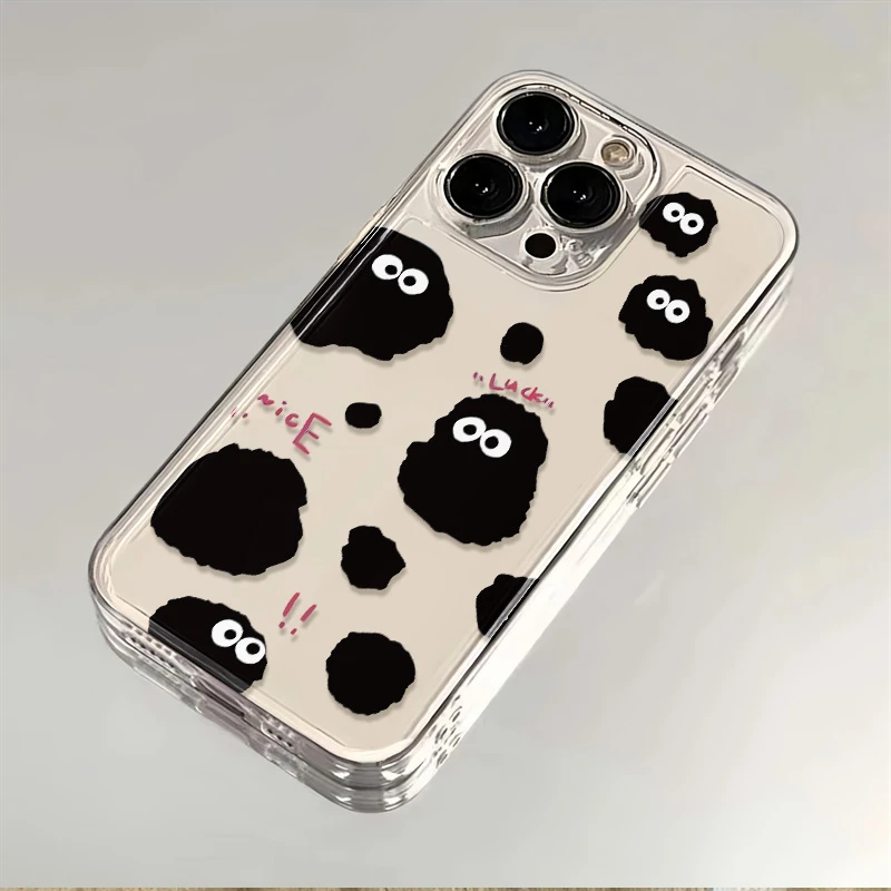 小煤球苹果15华为P60荣耀90小米OPPO/VIVO透明iPhone13三星手机壳