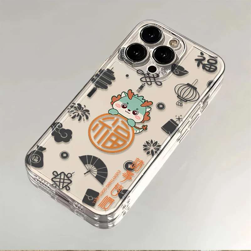 龙福苹果15华为P60荣耀90小米12OPPO/VIVO透明iPhone13三星手机壳