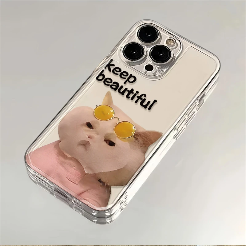 面膜猫咪苹果15华为P60荣耀90小米OPPO/VIVO透明iPhone三星手机壳
