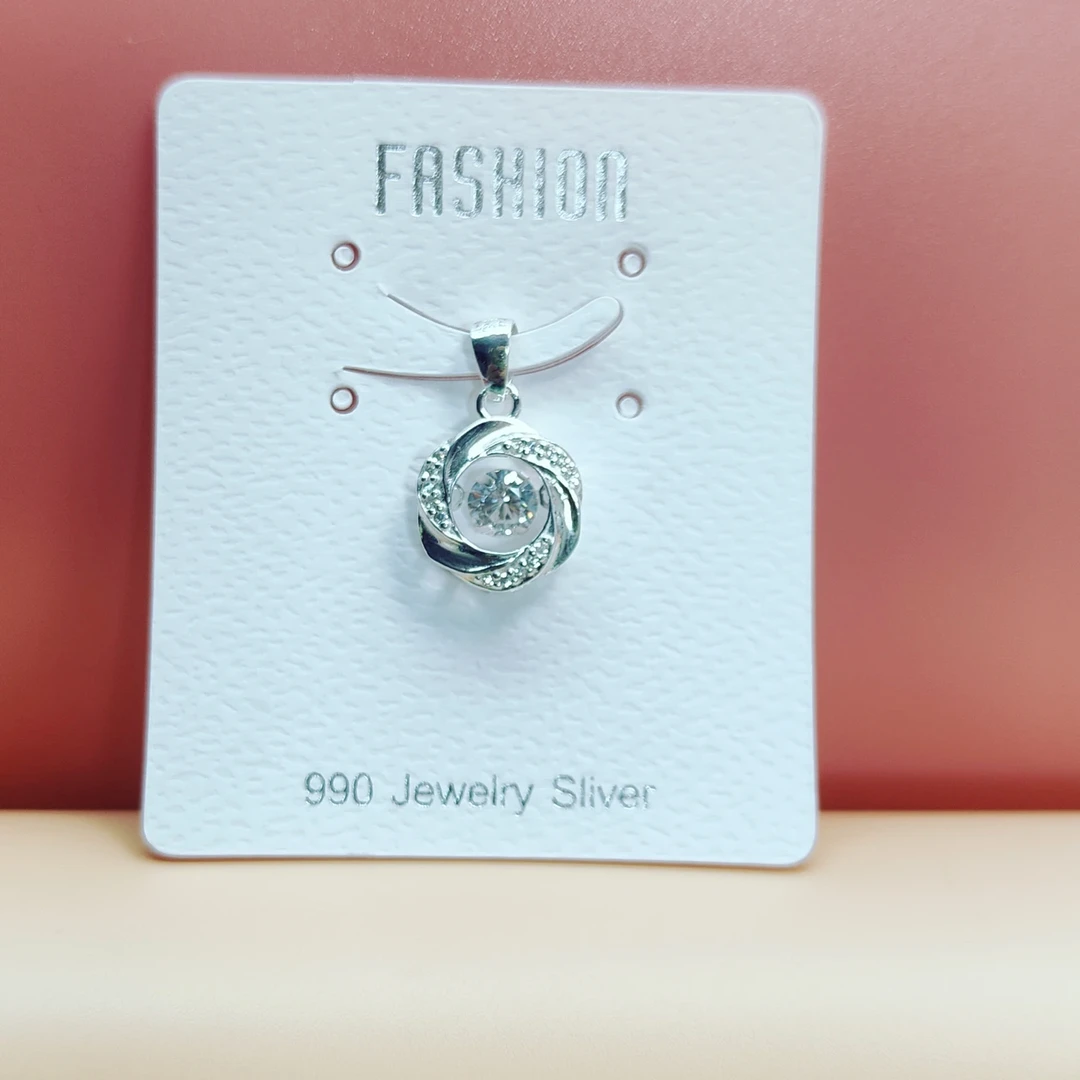 坠链均足银 纯银990灵动玫瑰吊坠女士气质百搭时尚轻奢精致