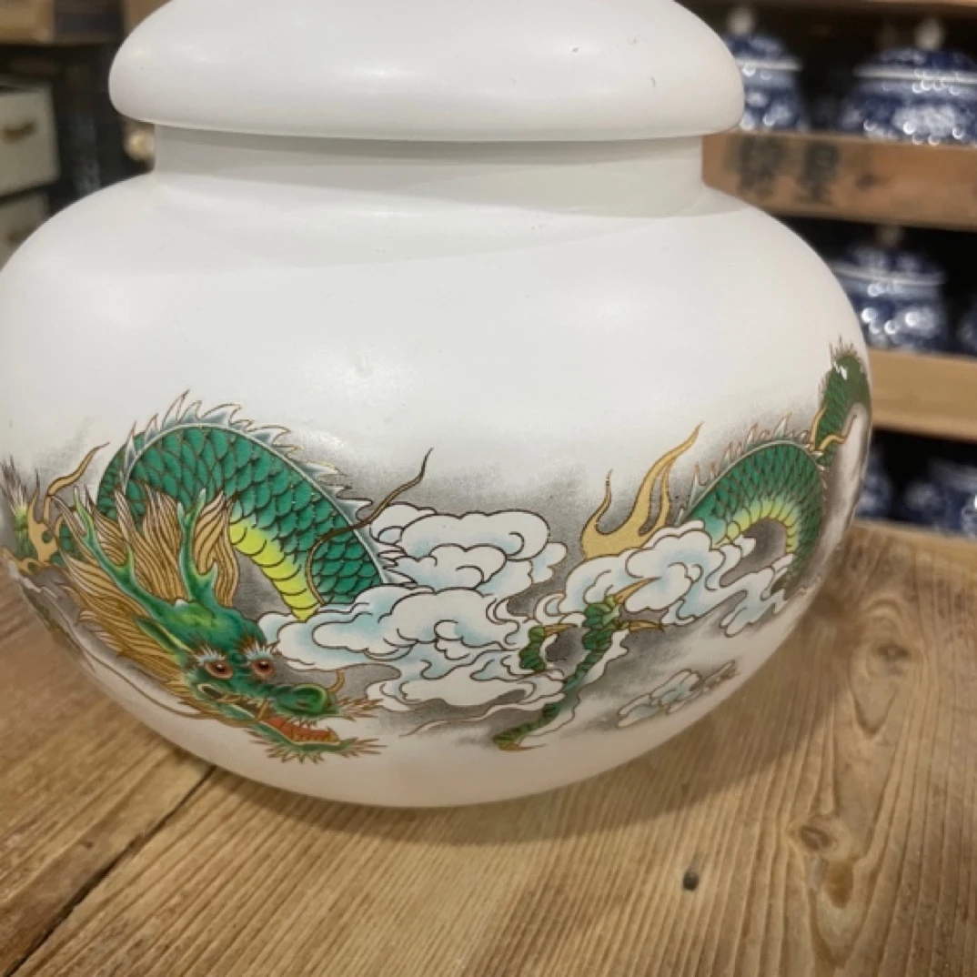 大号祥云青龙茶叶罐储物罐密封罐防潮防霉