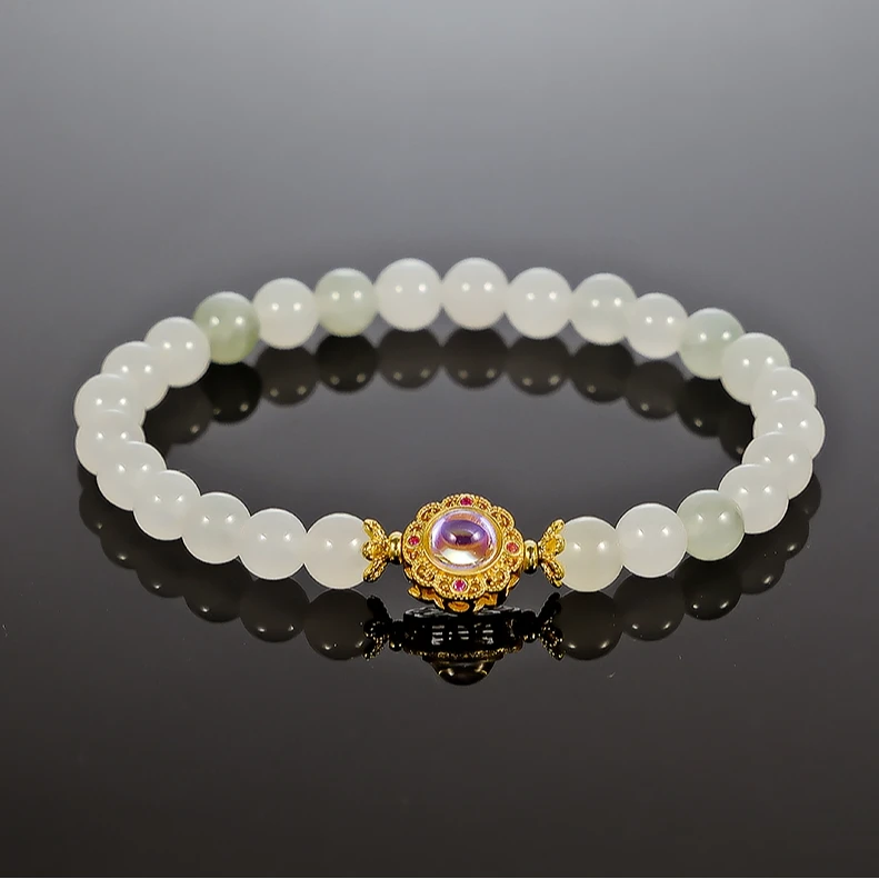 轻奢气质时尚天然国风新中式金手链单圈手链-6658