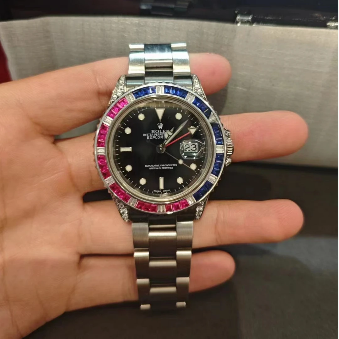 99新 Rolex/劳力士 老佛爷/劳力士16570升级镶钻/自动/单表/40mm